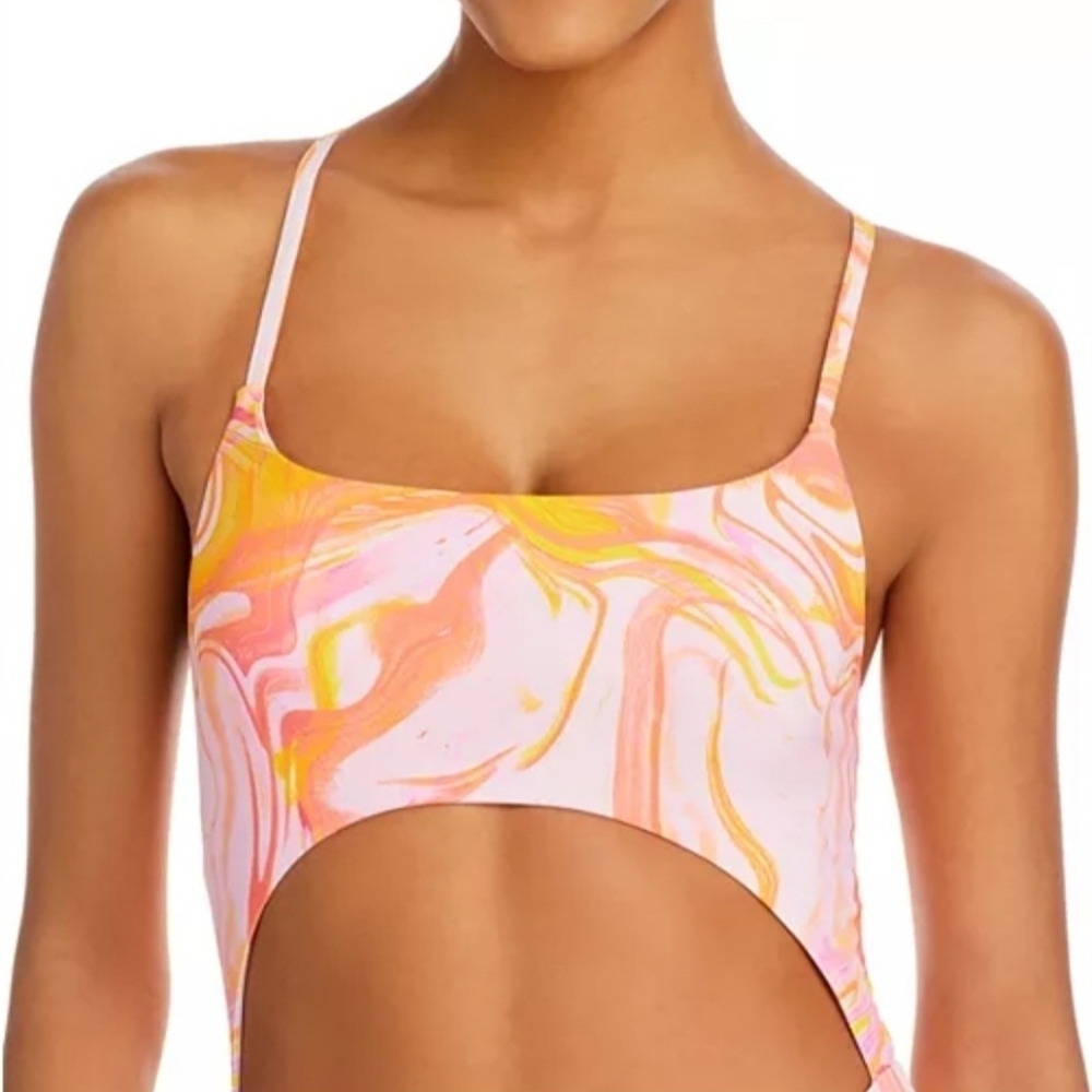 Aqua Swimsuit Size M Pink Orange - Picture 2 of 9